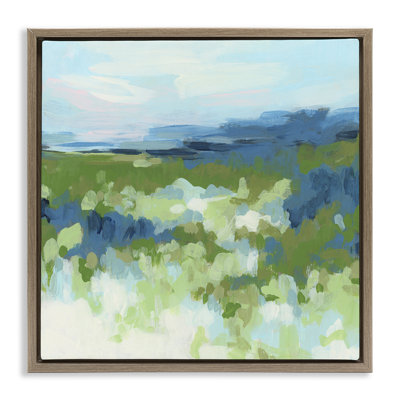 Art mural sur toile flottant vert et bleu par June Erica Vess