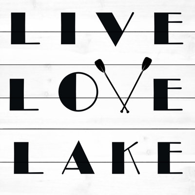« Live Love Lake »-impression d’art textuel sur bois