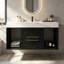 Meuble-lavabo suspendu de 100 cm (39,4 pouces) avec lavabo en céramique, armoire de rangement moderne avec 2 tiroirs et deux compartiments de rangement et poignées en métal