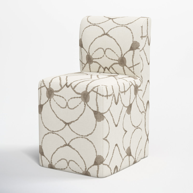Chaise rembourrée avec roulettes Mendy, Crème Hans