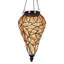Lanterne suspendue en forme de larme solaire en verre et en métal avec 15 guirlandes de lumières DEL blanc froid Exhart, 7 x 24 po Exhart-1133063199
