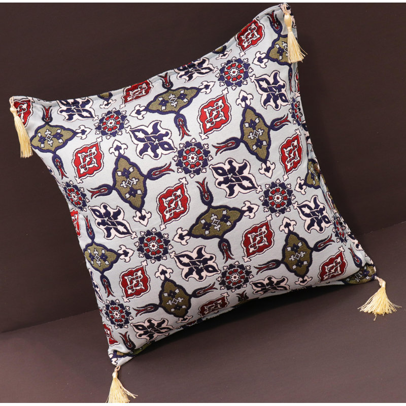 Southwestern Pillows Tassels Chenille Reversible Throw Pillow