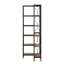 Industrial L-Shaped Corner Bookshelf with Geometric Metal Accents