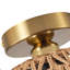 Plafonnier réglable en fer brun à 1 lampe avec corde de papier