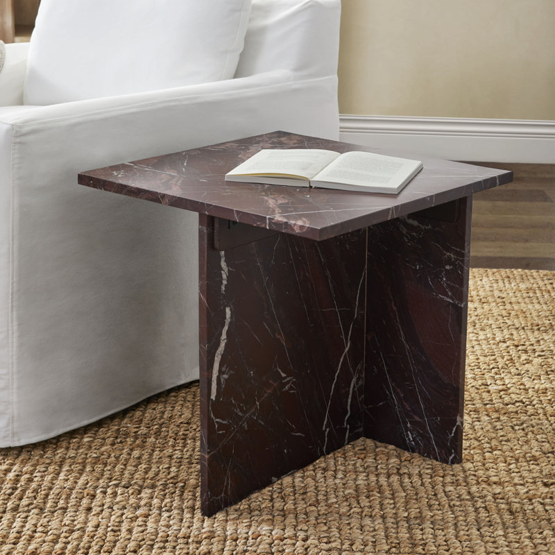 Bexly Marble End Table, Red