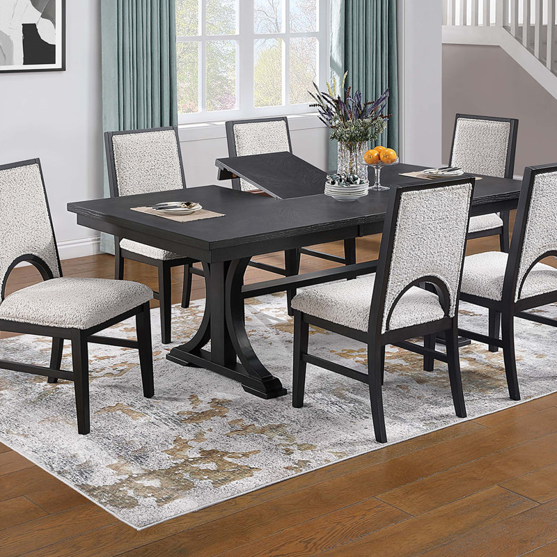 Ensemble de table de salle à manger de style traditionnel et 6 chaises d'appoint 7 pièces