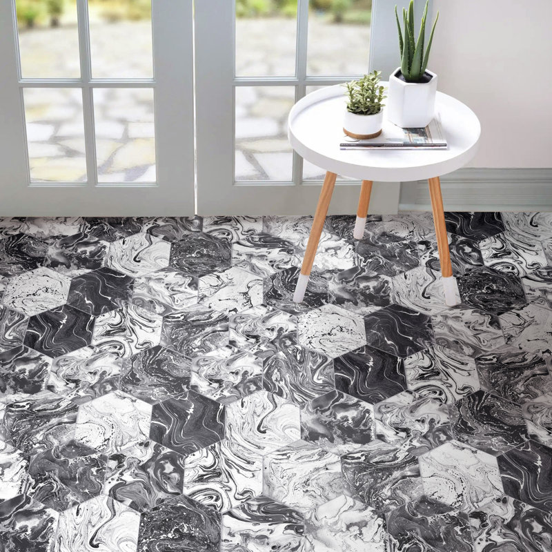 Ebru 9" x 11" Porcelain Marble Look Wall & Floor Tile