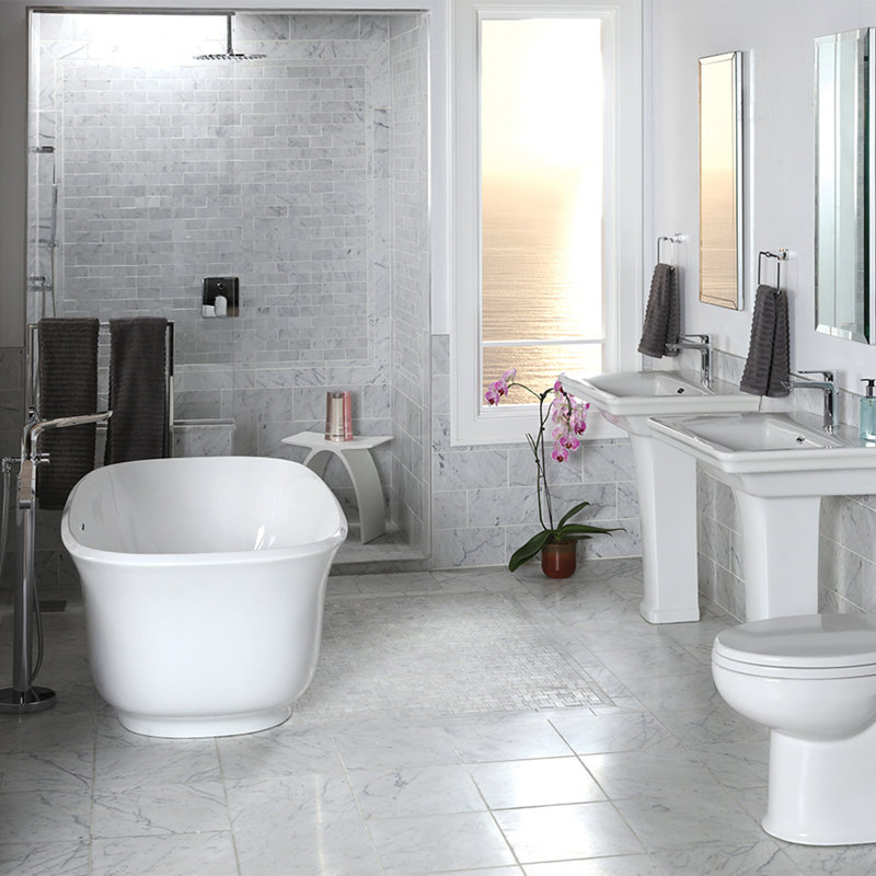 Trenta 59'' L Freestanding Soaking Bathtub
