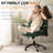 Armchair Criss Cross Chairs, Swivel Vanity Chair with Adjustable Flip-up Arms and Wheels, Wide Seat Office Chair with 3 Layer Cushions-1377327101