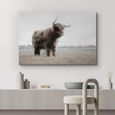 «Animals Washed Out Landscape», vache Shetland sur toile