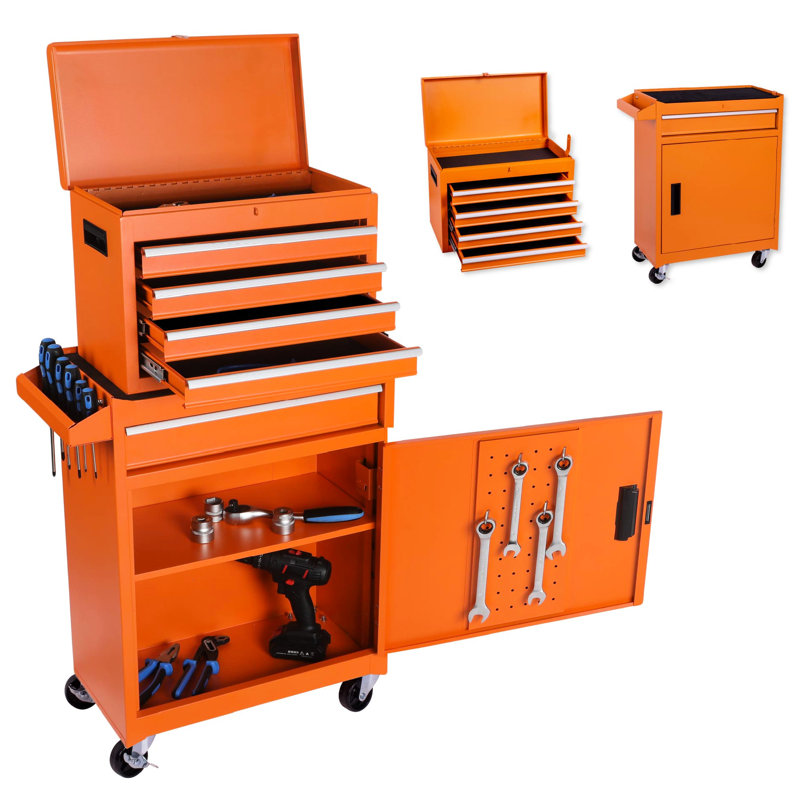 Rangement d'outils amovible avec revêtement antirouille et tiroirs réglables