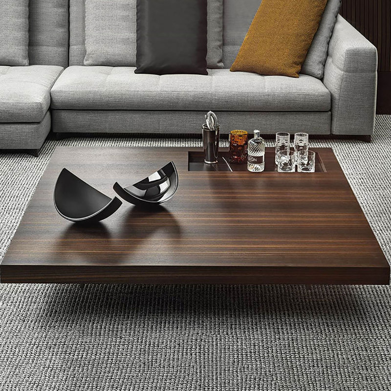 Table basse à double caisson, H 12,6 po x L 47,2 po x l 47,2 po