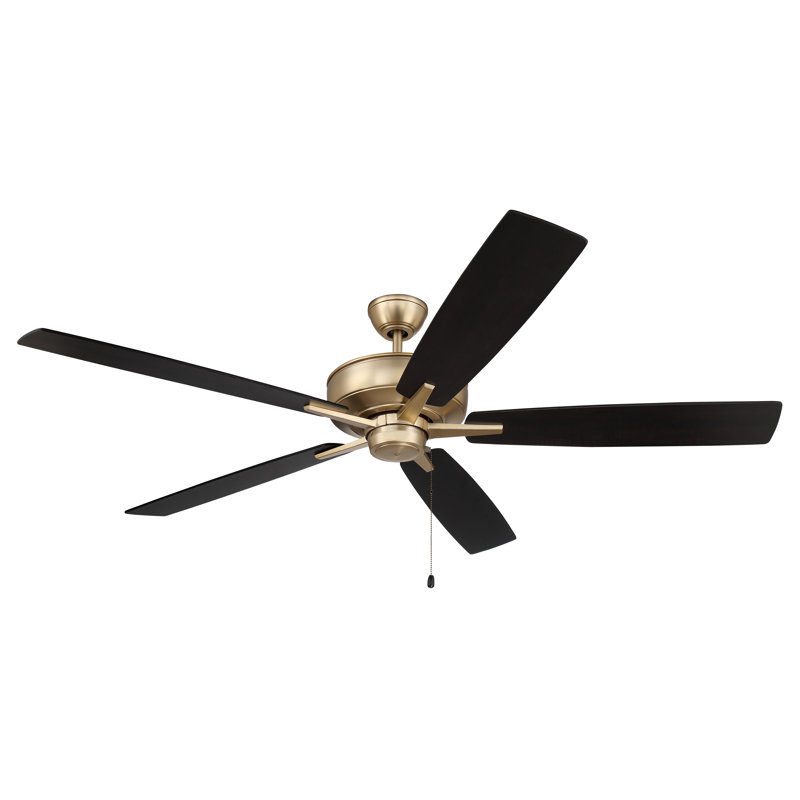 Super Pro 60" Fan 60'' Ceiling Fan, Satin Brass/Black