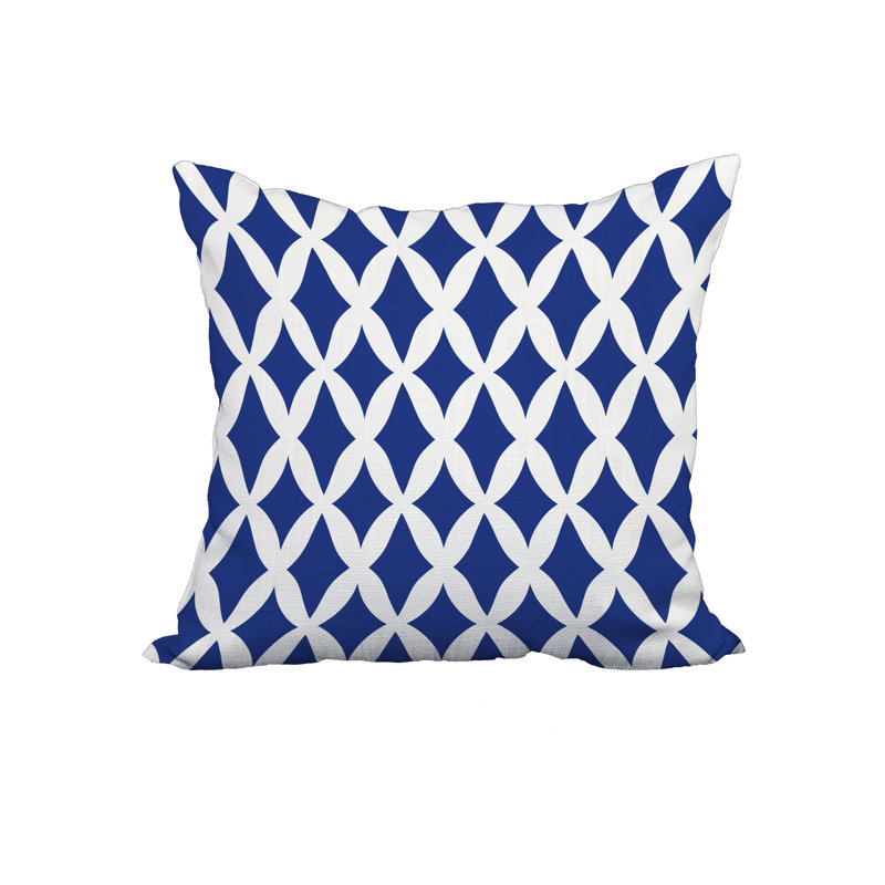 Coussin Trellis, 18 po x 18 po, Bleu
