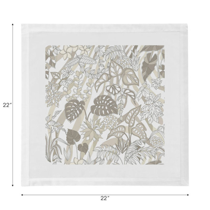 Sabi Jungle Hemstitch 22" Linen/Cotton Napkin, Neutral