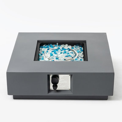 Rectangle-Fire Pit Table Rectangle Propane Smokeless