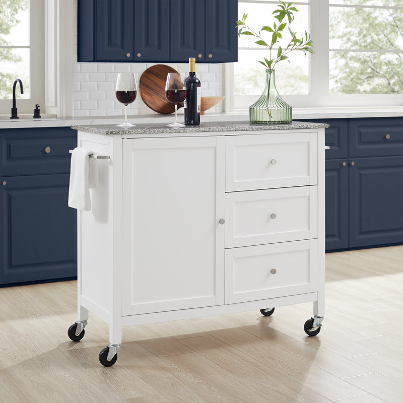 Brunon Kitchen Island, Gray Granite