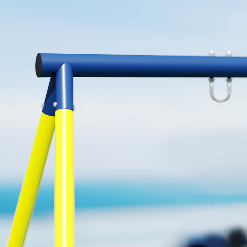 Ensemble de balançoires en métal pour enfants de 150 kg, pour deux balançoires, bleu