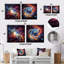 Ensemble de 2 décorations murales carrées en métal rose et orange Vortex IV - Galaxies-102679021