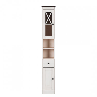 Vernita Solid Wood Freestanding Linen Cabinet