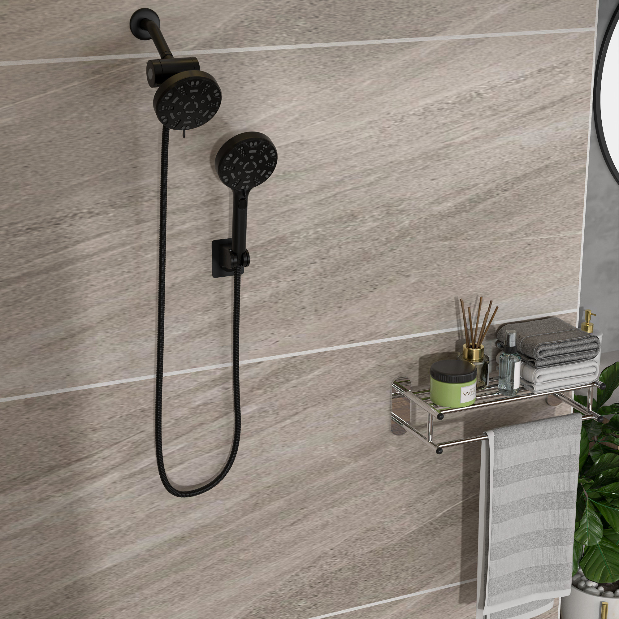 JUNTOSO Dual Shower Head 1.8 GPM GPM Wayfair