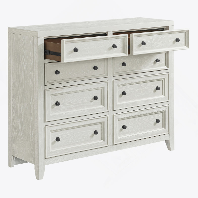 Commode horizontale à 8 tiroirs, Blanc