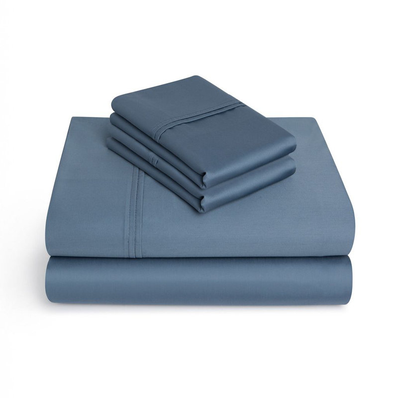 100% Cotton Sheet Set, Queen Sheet Set + 1 Fitted Sheet + 2 Pillowcases, Blue Mirage