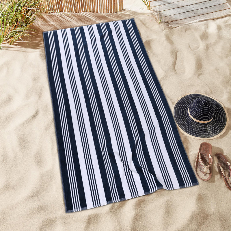 Serviette de plage réversible surdimensionnée en coton Maui