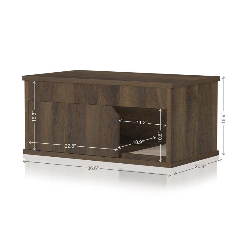 Royal Walnut Eco-Friendly ZBoard Cat Litter Box Enclosure