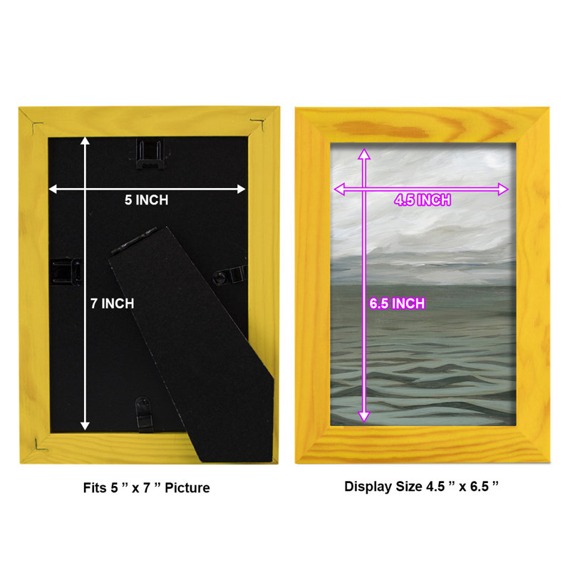 Overcasting II, reproduction d'art encadrée, H 7 po x l 5 po x P 1 po, Jaune tournesol