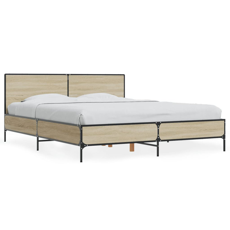 Adamek Bed, Sonoma Oak, European Kingsize (160 x 200 cm)