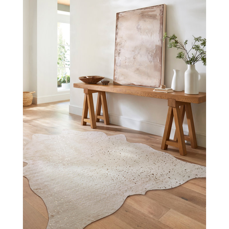 Performance Cowhide Animal Print Indoor Rug, Rectangle 3'10" X 5'