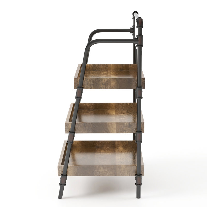 Eliora Steel Ladder Bookcase, (3 Shelves) 48" H x 28" W x 20.5" D