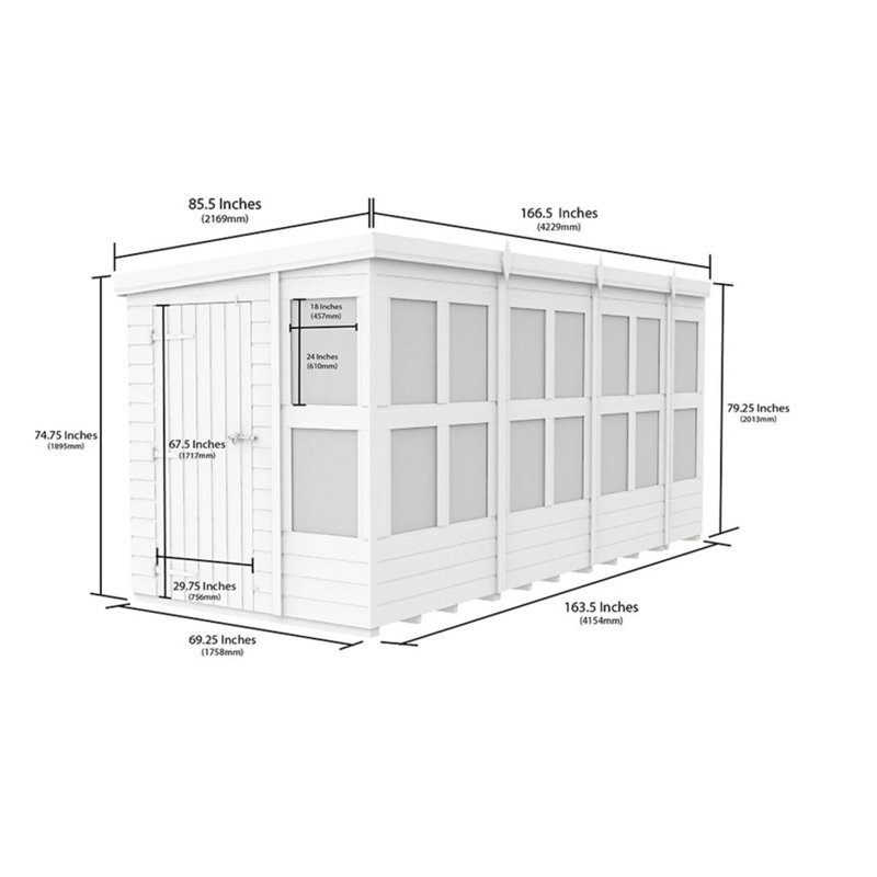 14ft x 6ft Pent Potting Shed