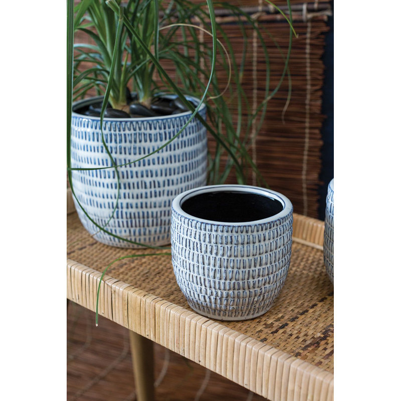 Cisely Handmade Ceramic Pot Planter, 4.75" H x 5.25" W x 5.25" D