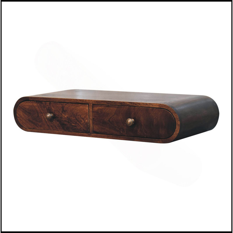 Console murale en bois massif noyer de Californie