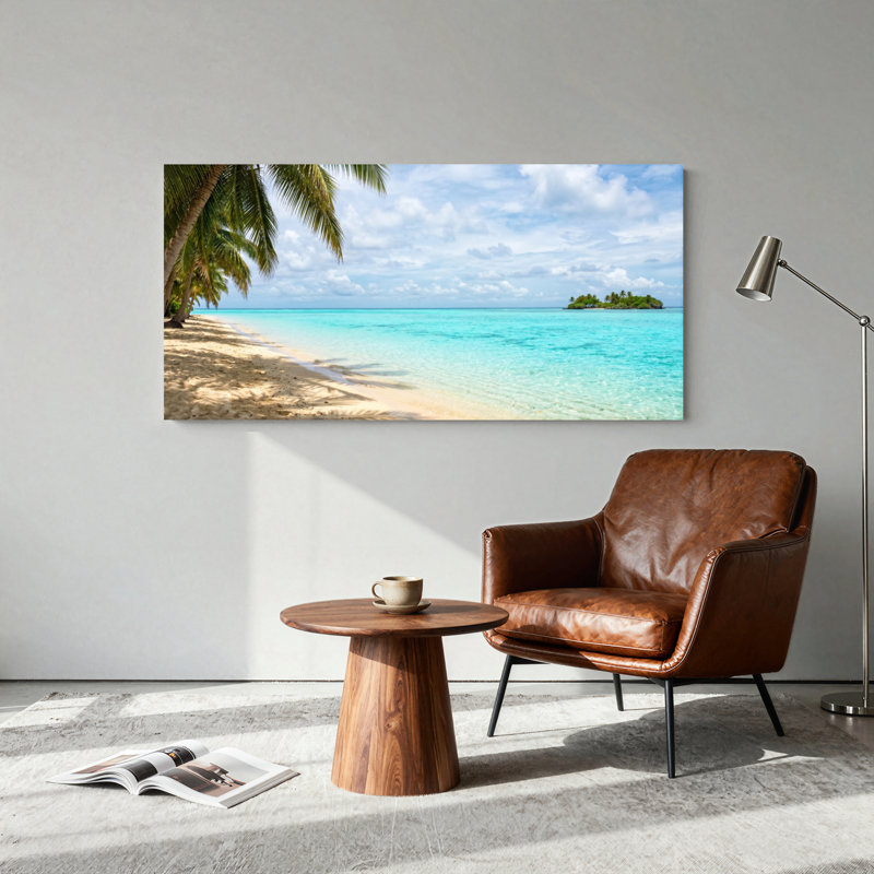 Ensemble de 1 tableau sur toile « Plage tropicale », L 40 po x H 20 po, Wrapped Canvas