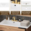 Meuble-lavabo de 36 po avec structure en bois massif, 2 portes à fermeture douce, 3 tiroirs, lavabo en céramique, tablette réglable pour cadre compact, petits espaces de bain