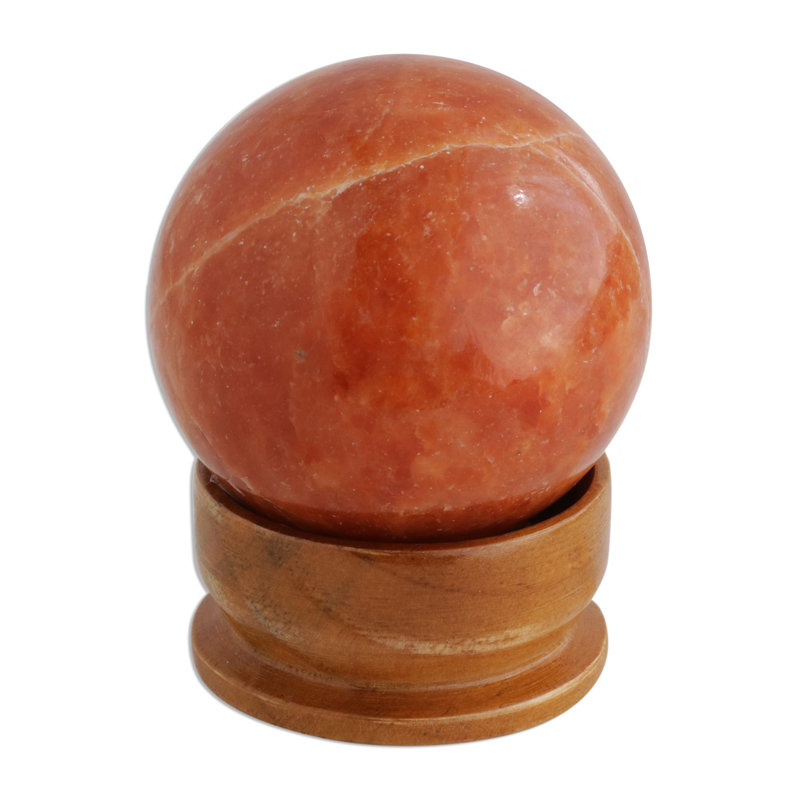 Chaleur rayonnante Justus et boule de calcite, Orange, H 4,1 po x l 3 po x P 3 po