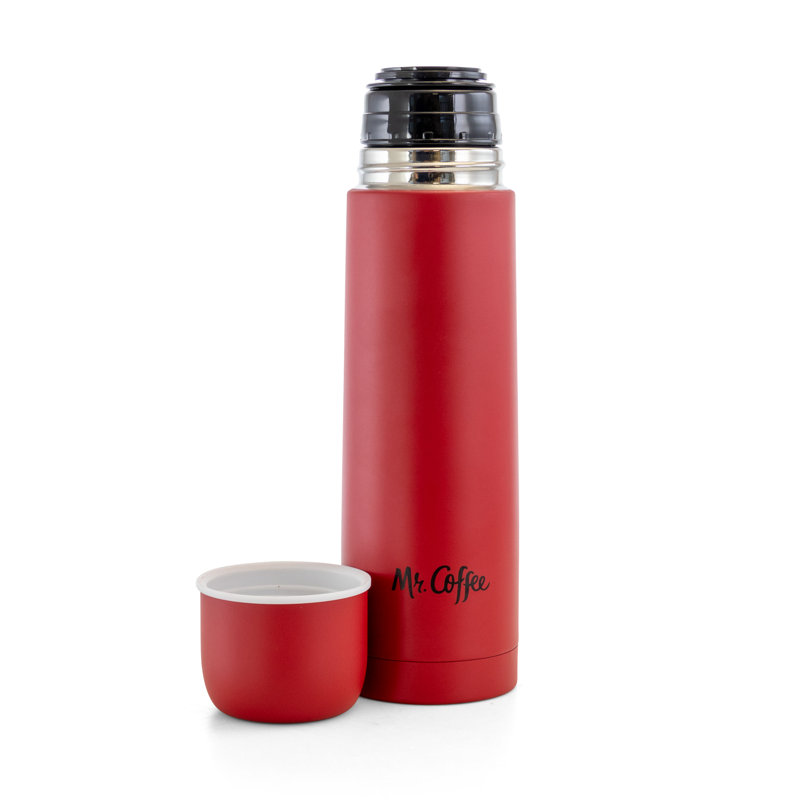 Bouteille d’eau en acier inoxydable 16 oz Javelin, Rouge mat / blanc