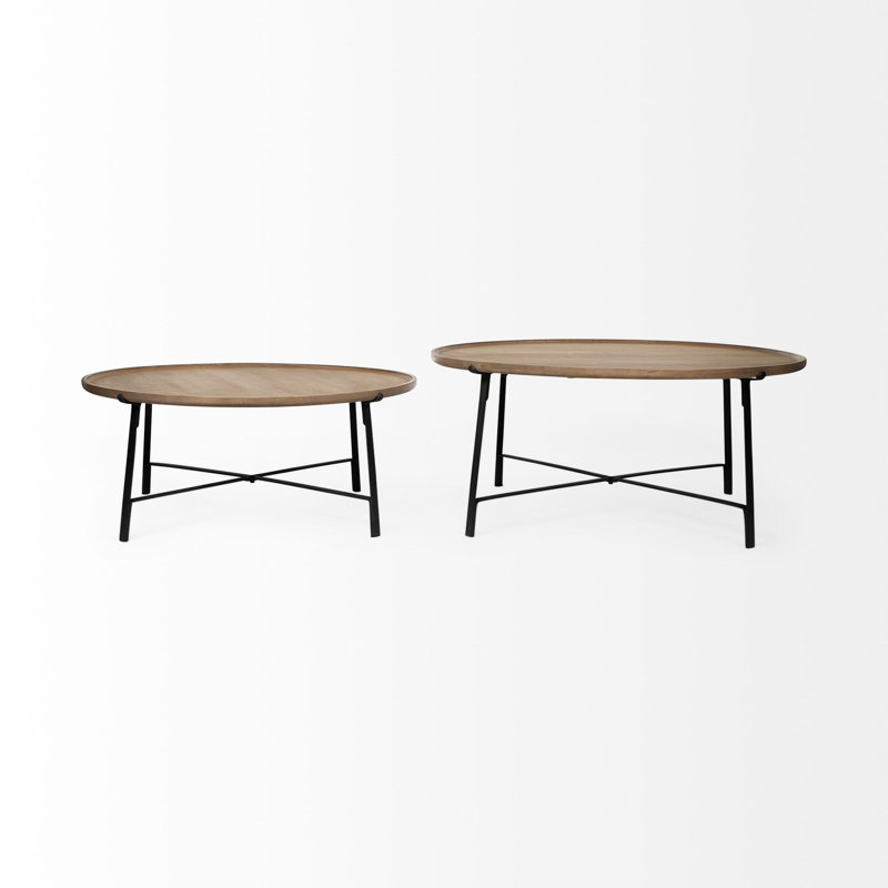 Minori Solid Wood Top Nesting Coffee Table