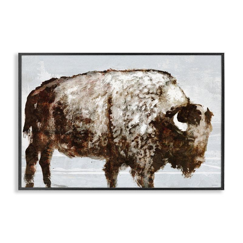 «Abstract Buffalo Impression», estampe numérique par Dan Meneely, Giclée encadrée noir minuit, H 12 po x l 18 po