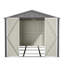 Rangement extérieur verrouillable en métal de 8 pi x 12 pi dans un cadre gris en aluminium, amplement d'espace pour les outils de jardin, portes doubles rapides et faciles, verrouillable, métal, rangement, espace, portes, simple