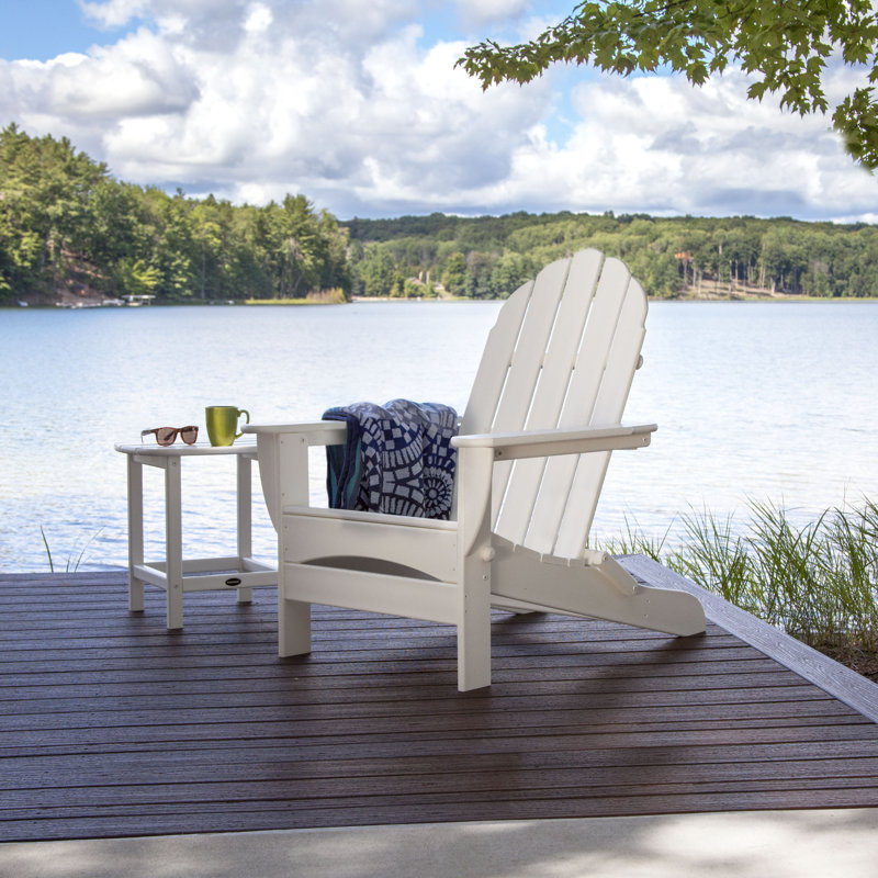 POLYWOOD Classic Adirondack Oversized Folding Adirondack Chair, White