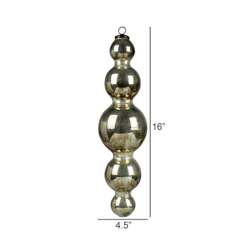 Ornement quad sphère - moyen, H 16 po x l 4,5 po x P 4,5 po