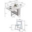 Folding Drop Leaf  Dining Table with Lockable Wheels & Storage-1730342332