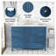 Meuble-lavabo de salle de bain de 122 cm (48 po) avec portes à fermeture amortie et 9 tiroirs, de couleur bleue.