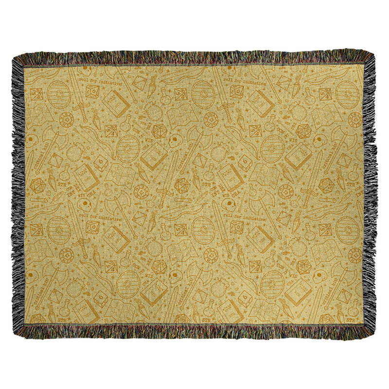 Couverture en coton tissé Katelyn Elizabeth, l 37 po x L 52 po, Jaune clair