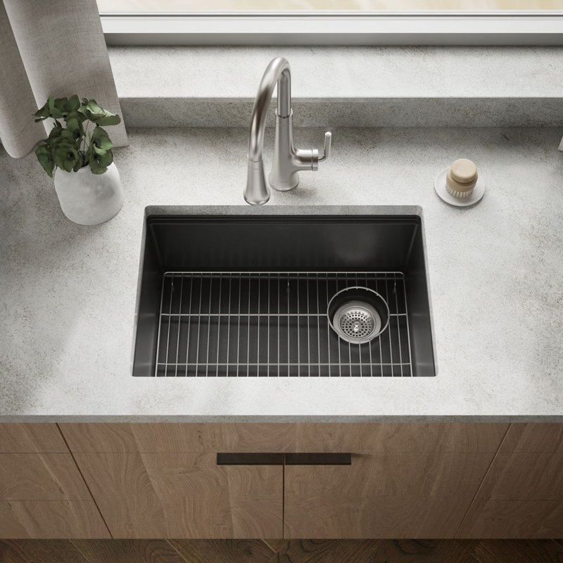 Billings Undermount Single-Bowl Kitchen Sink, Black