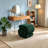 Green S-Shaped Teddy Fabric Ottoman Stool, Upholstered Makeup Vanity Stool, Modern Curved Footstool With Wooden Frame For Living Room, Bedroom, Entryway-1506134950